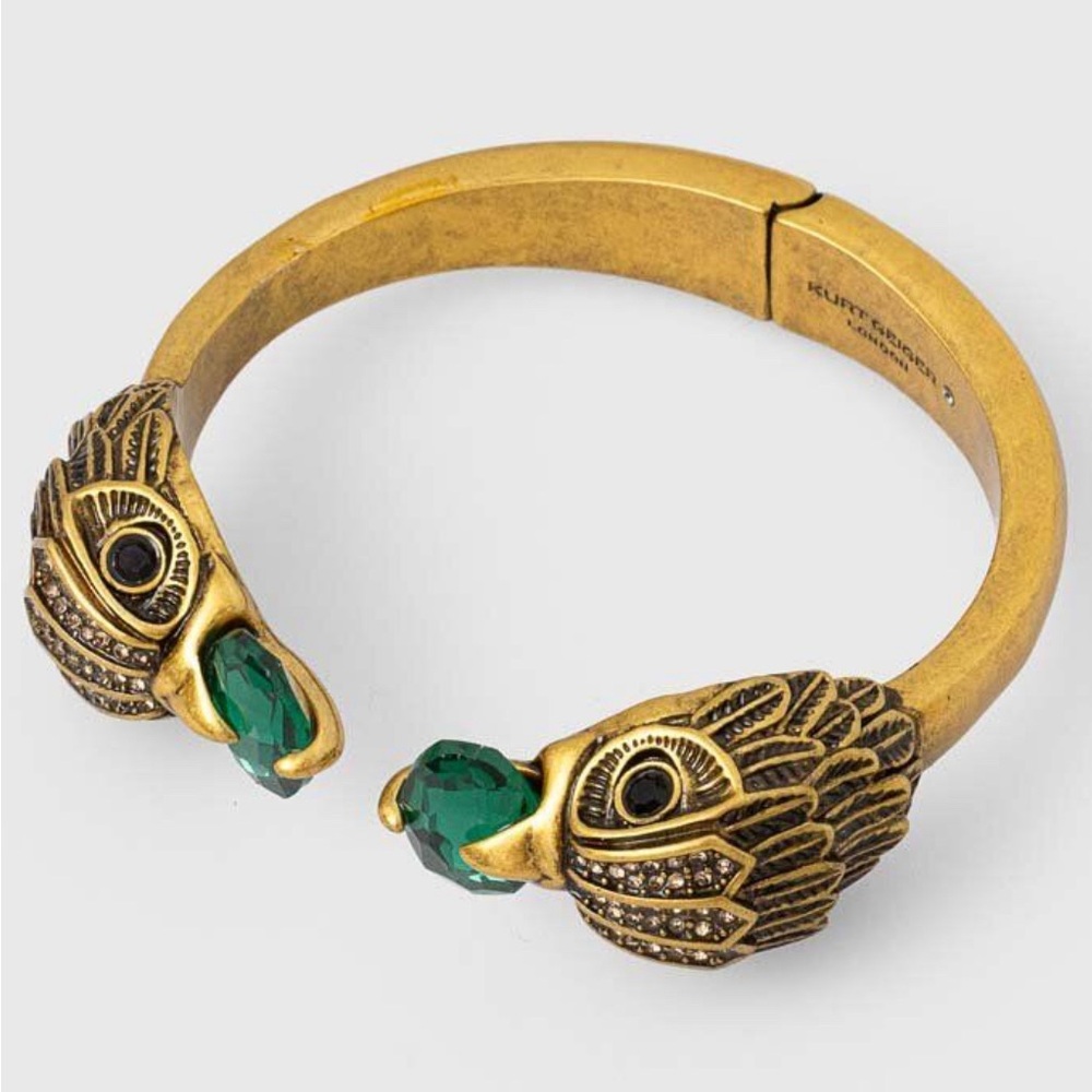Kurt Geiger Gold and Green Parrot Bracelet - Picture 4 of 7